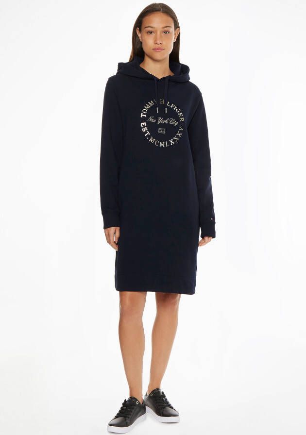 Tommy Hilfiger Jerseyjurk REG METLLC ROUNDLL SHRT HOOD DRS
