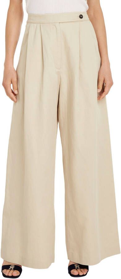 Tommy Hilfiger Marlene-broek WIDE LEG CO BLEND PANT met plooien