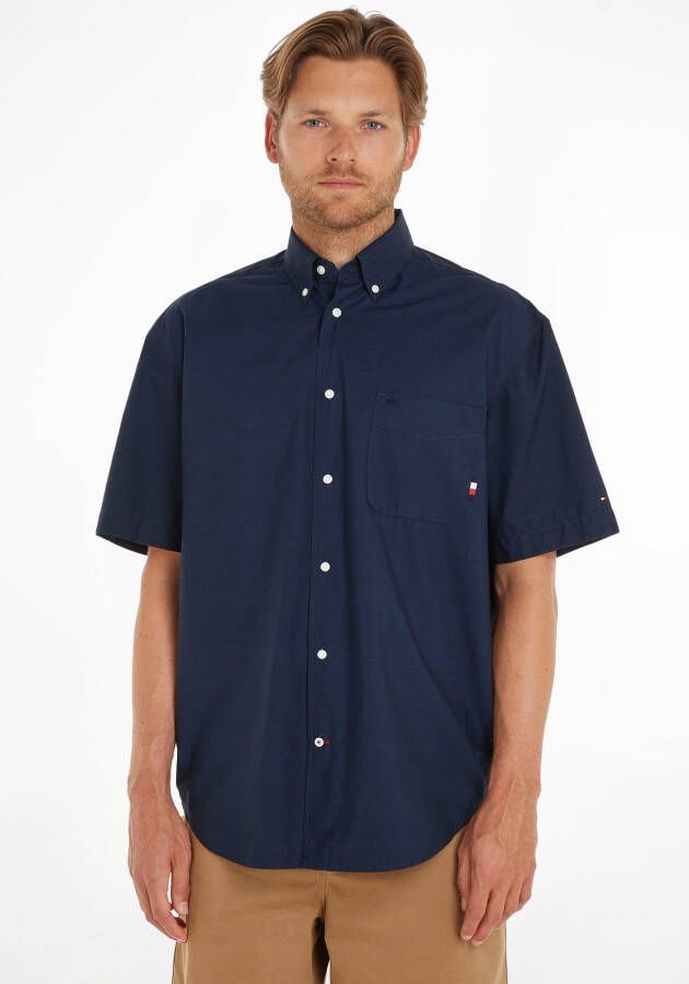 Tommy Hilfiger Overhemd met korte mouwen SAIL SOLID SHIRT in een klassiek design