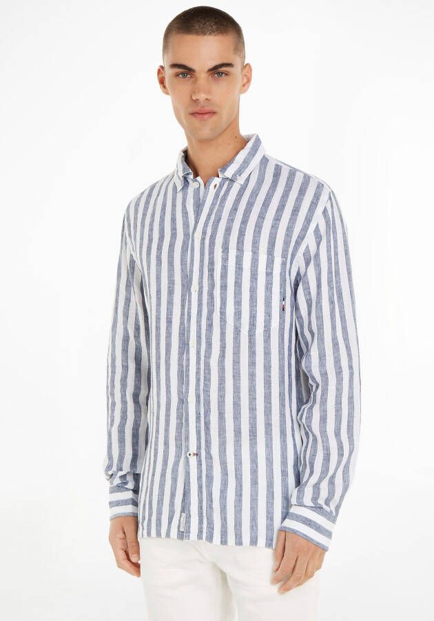 Tommy Hilfiger Overhemd met lange mouwen BRETON LINEN STRIPE CF SHIRT in gestreepte look