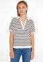 TOMMY HILFIGER Dames Tops & T-shirts Relaxed Lyocell Polo Ss Blauw wit Gestreept - Thumbnail 3