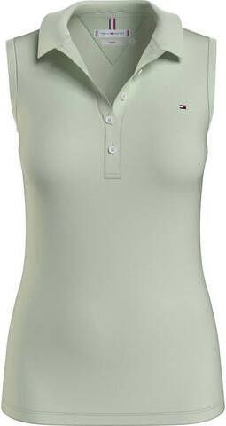 Tommy Hilfiger Poloshirt Slim Polo No Sleeve met merklabel op borsthoogte