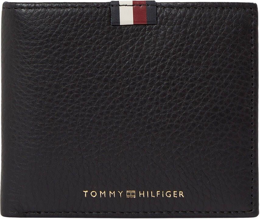 Tommy Hilfiger Portemonnee TH PREM LEA CC FLAP AND COIN in een eenvoudige look