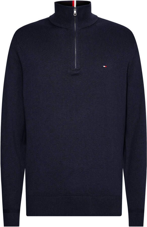 Tommy Hilfiger Schipperstrui PIMA ORG CTN CASHMERE ZIP MOCK