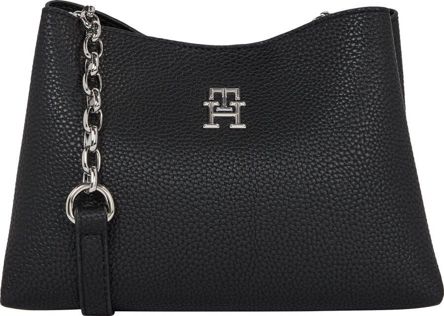 Tommy Hilfiger Schoudertas TH EMBLEM CROSSOVER met goudkleurige details