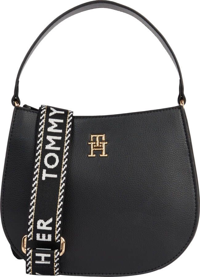 Tommy Hilfiger Zwarte Dameshandtas met Verstelbare Band en Ritssluiting Black Dames