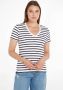 Tommy Hilfiger Blauw wit Gestreepte T-shirt Slim Cody Rib V-neck Ss - Thumbnail 3