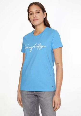 Tommy Hilfiger Shirt met ronde hals CREW NECK GRAPHIC TEE met groot logo opschrift