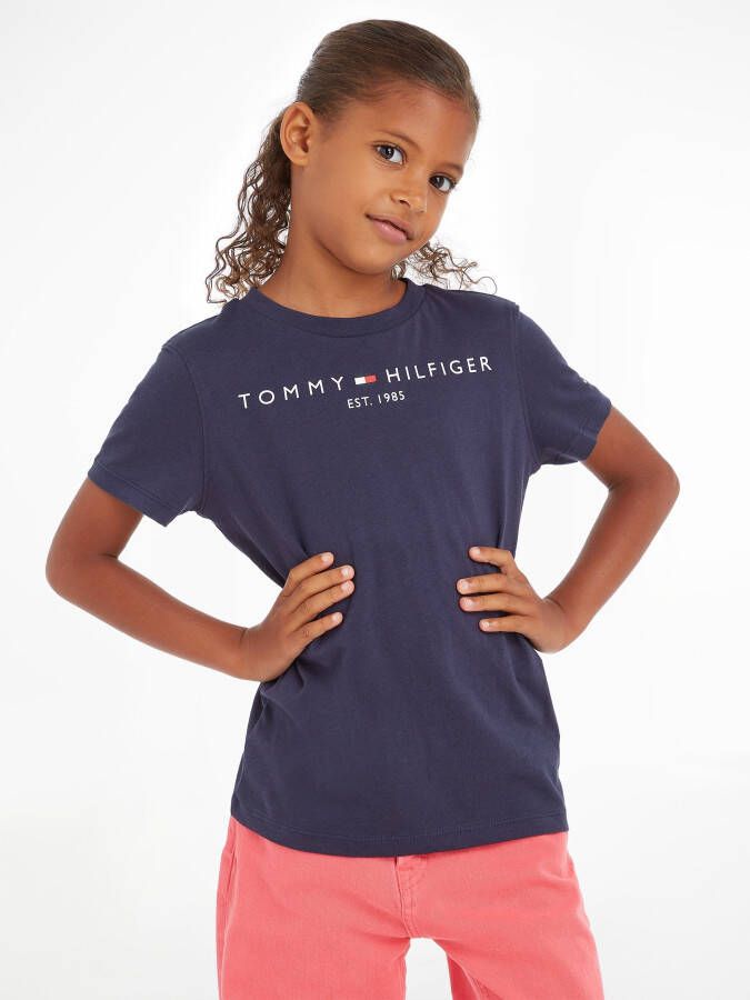 Tommy Hilfiger Shirt met ronde hals ESSENTIAL SWEATPANTS met logo-opschrift