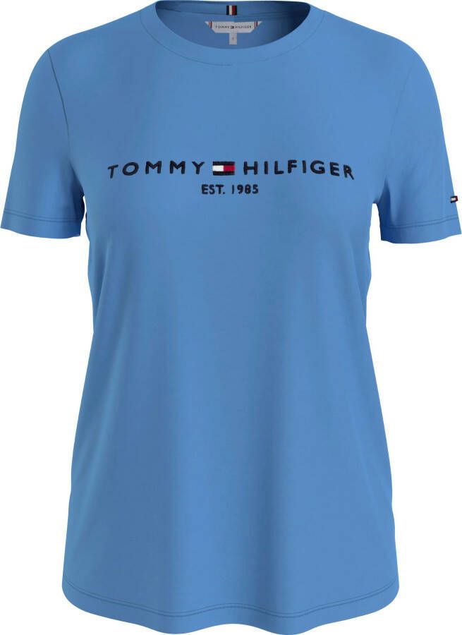 Tommy Hilfiger Shirt met ronde hals REGULAR HILFIGER C-NK TEE SS met groot logo-opschrift