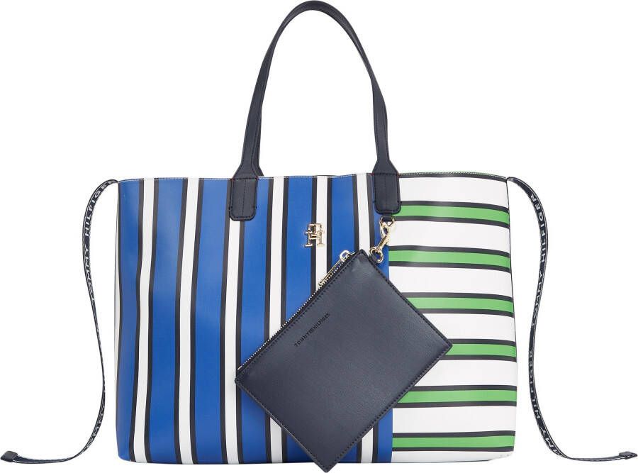 Tommy Hilfiger Shopper ICONIC TOMMY TOTE STRIPE MIX met kleingeldzakje