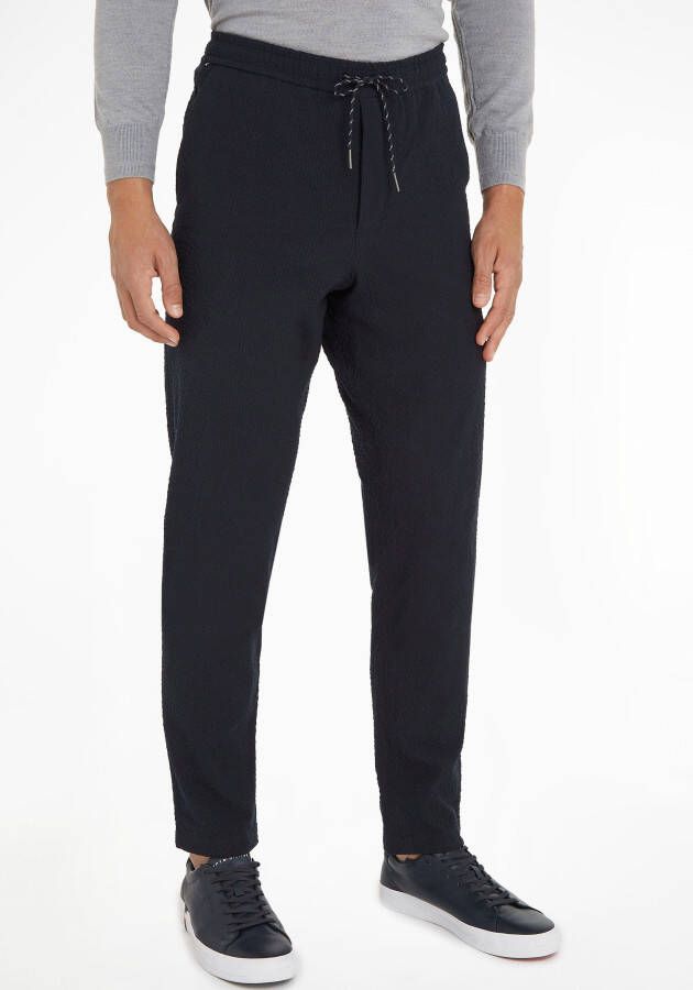 Tommy Hilfiger Blauwe Seersucker Activewear Broek Blue Heren