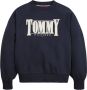 Tommy Hilfiger Donkerblauwe Trui Tommy Sateen Logo Cn - Thumbnail 4