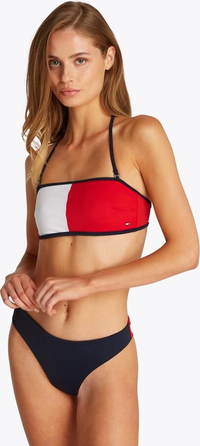 Tommy Hilfiger Swimwear Bandeau-bikinitop Bandeau in color-block-look met logo-opdruk - Foto 8