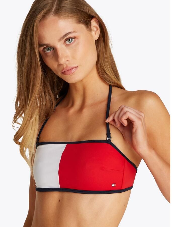 Tommy Hilfiger Swimwear Bandeau-bikinitop Bandeau in color-block-look met logo-opdruk - Foto 5