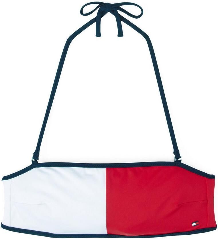 Tommy Hilfiger Swimwear Bandeau-bikinitop Bandeau in color-block-look met logo-opdruk - Foto 3