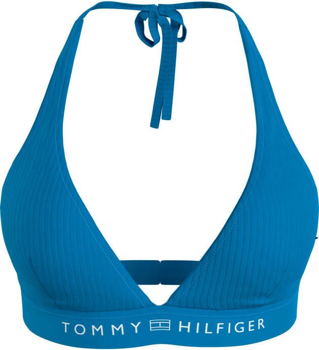 Tommy Hilfiger Swimwear Triangel-bikinitop TH HALTER TRIANGLE RP (EXT SIZES) met tommy hilfiger-branding
