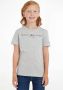 Tommy Hilfiger unisex T-shirt van biologisch katoen lichtgrijs melange 128 - Thumbnail 2