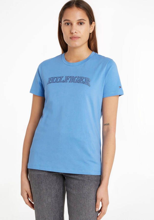 Tommy Hilfiger T-shirt REG TONAL HILFIGER C-NK SS met merklabel