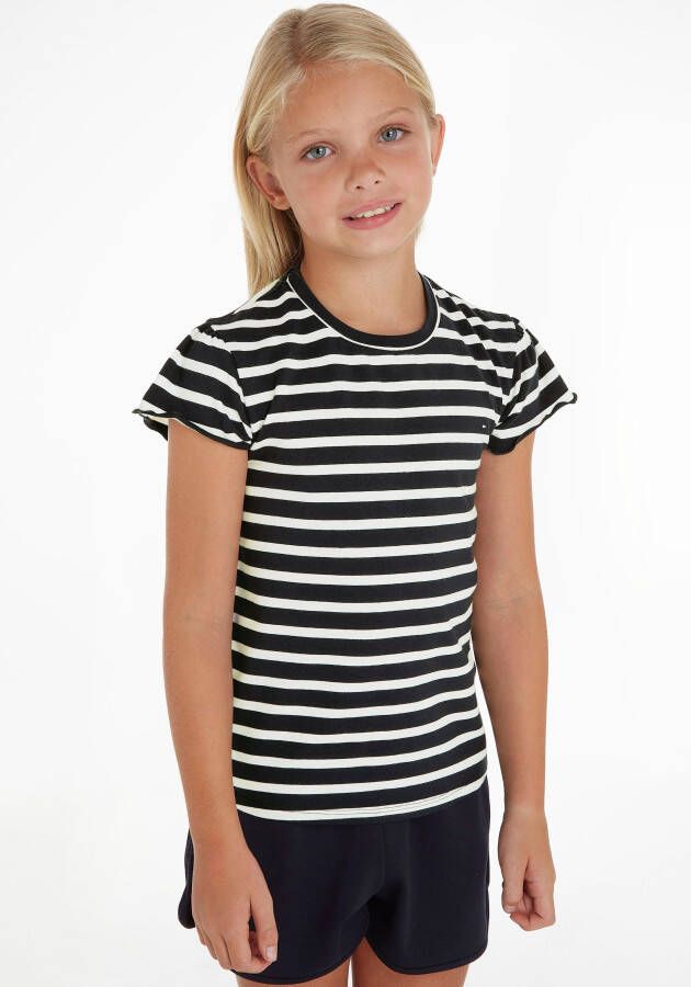 Tommy Hilfiger T-shirt STRIPED RUFFLE SLEEVE TOP S S