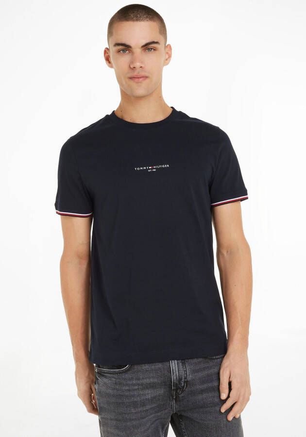 Tommy Hilfiger Heren T-shirt met korte mouwen en bedrukt logo Blue Heren