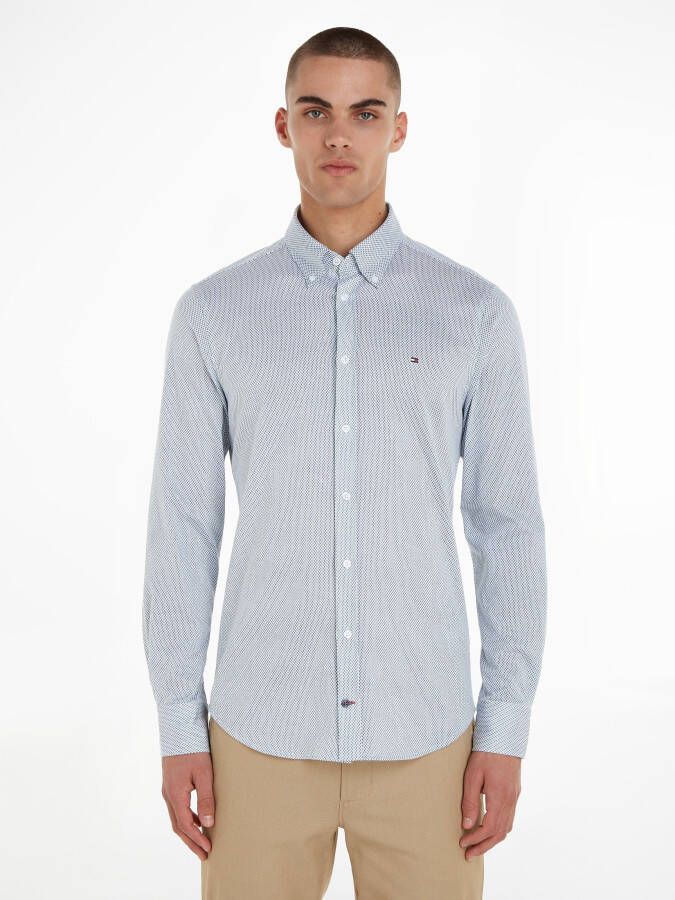 Tommy Hilfiger TAILORED Businessoverhemd CL KNITTED FINE PRINT SF SHIRT