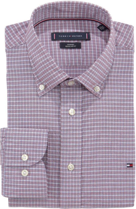 Tommy Hilfiger TAILORED Businessoverhemd CL-W BUSINESS CHECK RF SHIRT met tommy hilfiger-merklabel op borsthoogte