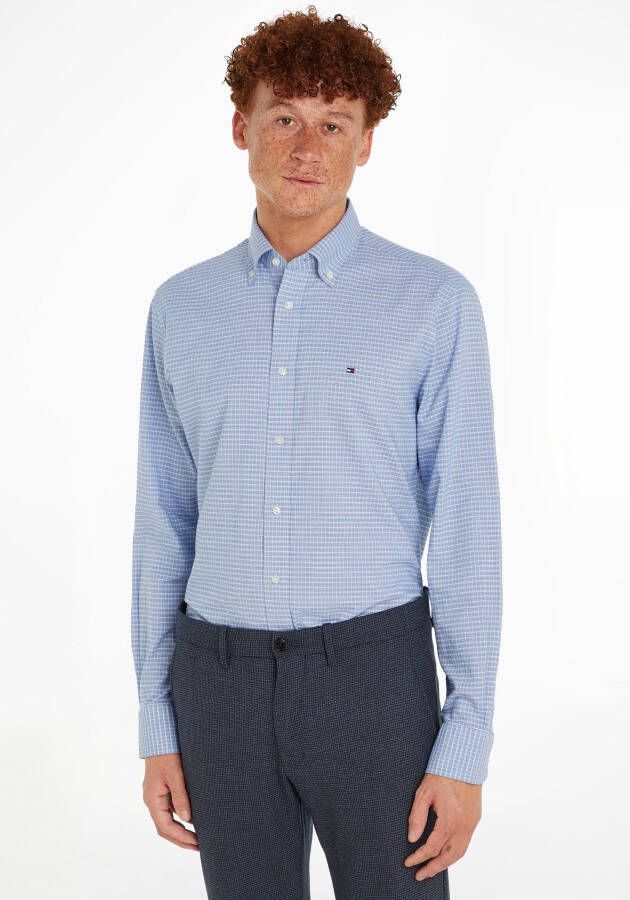 Tommy Hilfiger TAILORED Businessoverhemd CL-W BUSINESS CHECK RF SHIRT met tommy hilfiger-merklabel op borsthoogte