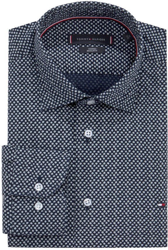 Tommy Hilfiger TAILORED Businessoverhemd CL-W DANDELION PRINT RF SHIRT met tommy hilfiger-merklabel op borsthoogte