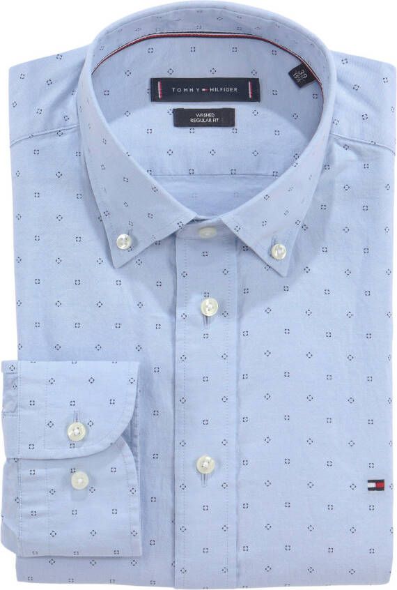 Tommy Hilfiger TAILORED Businessoverhemd CL-W GEO OXF PRINT RF SHIRT met tommy hilfiger-merklabel op borsthoogte