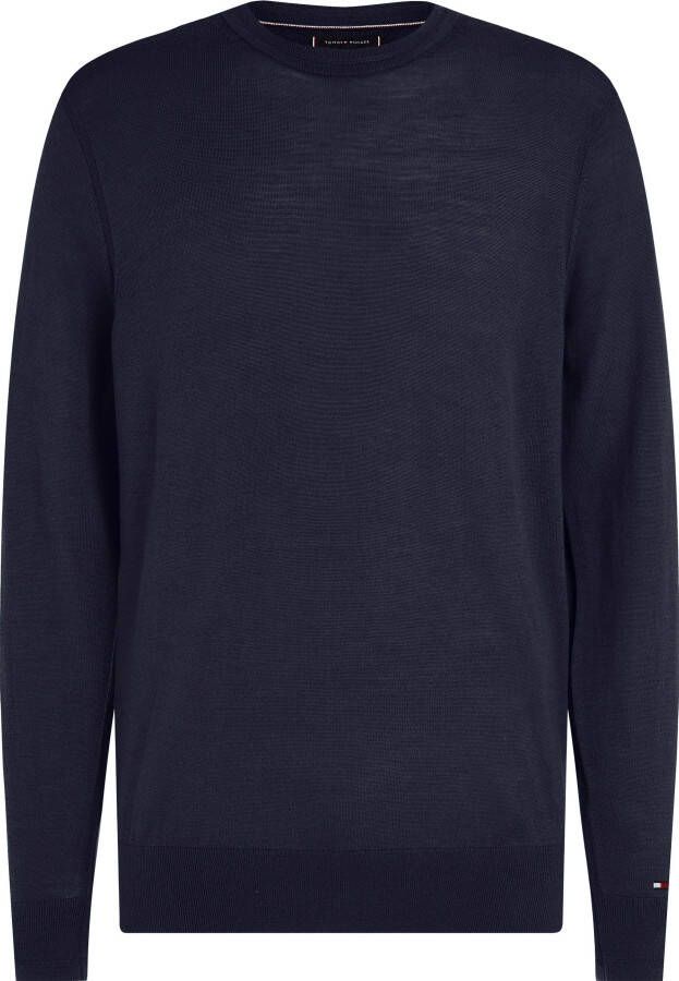 Tommy Hilfiger Shirt met lange mouwen in gebreide look model 'FINE GAUGE MERINO TIPPED'