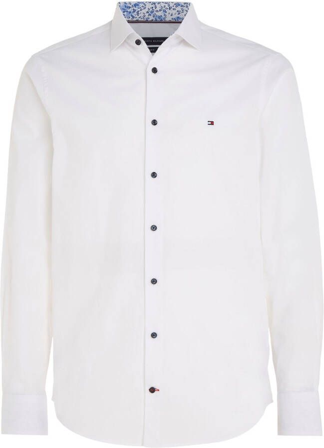 Tommy Hilfiger Tailored Slim fit zakelijk overhemd met labelstitching model 'SOLID POPLIN'