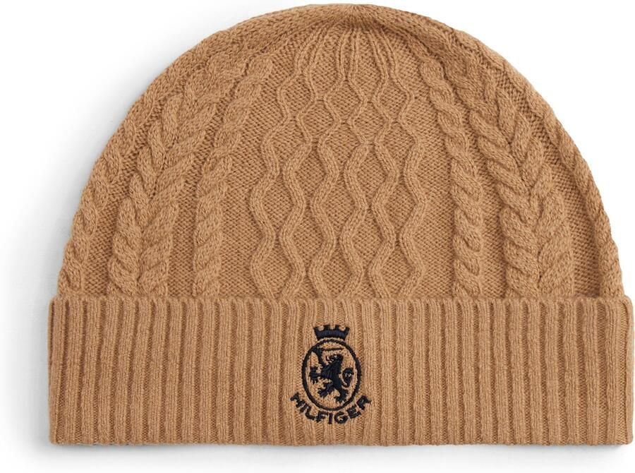 Tommy Hilfiger Beanie TH CREST KNIT Kabelpatroon met TH-wapen - Foto 2