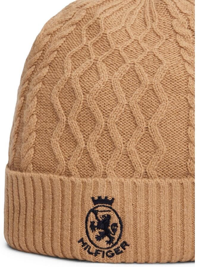 Tommy Hilfiger Beanie TH CREST KNIT Kabelpatroon met TH-wapen