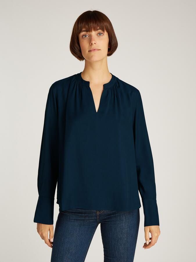 Tommy Hilfiger Blouse met lange mouwen SOFT VIS V NECK LS BLOUSE - Foto 4