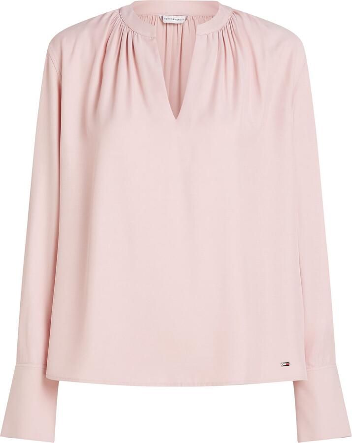 Tommy Hilfiger Regular fit blouseshirt van viscose met opstaande kraag