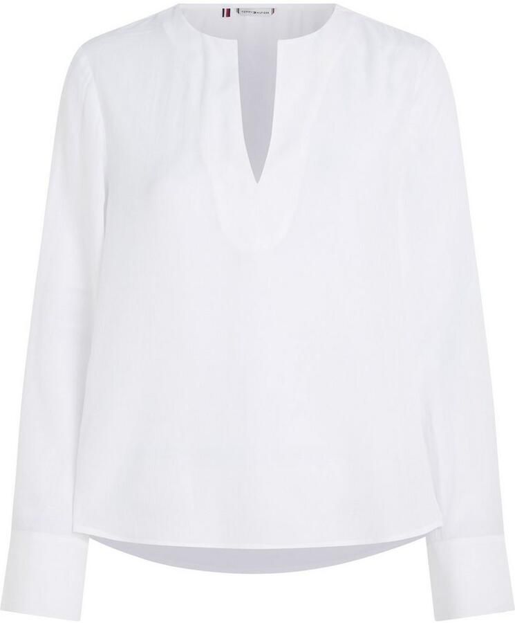 Tommy Hilfiger Blouse met lange mouwen VISCOSE CREPE V-NECK BLOUSE - Foto 7