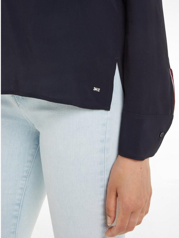 Tommy Hilfiger Blouse met lange mouwen VISCOSE CREPE V-NECK BLOUSE - Foto 2