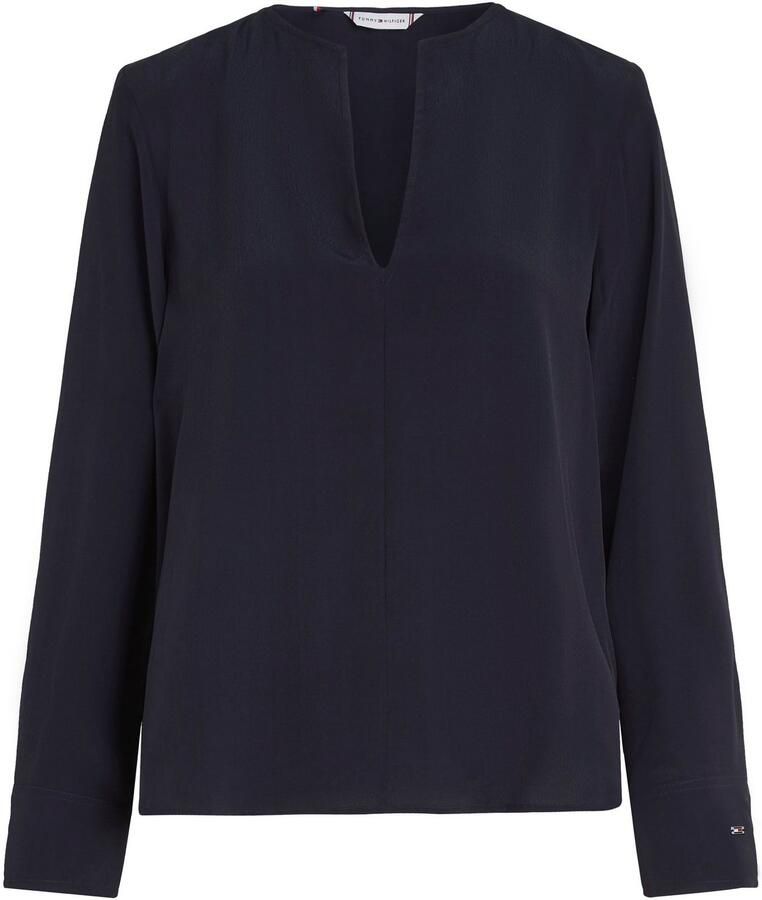 Tommy Hilfiger Blouse met lange mouwen VISCOSE CREPE V-NECK BLOUSE - Foto 1