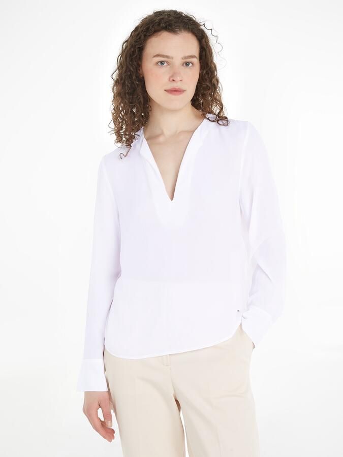 Tommy Hilfiger Blouse met lange mouwen VISCOSE CREPE V-NECK BLOUSE - Foto 5