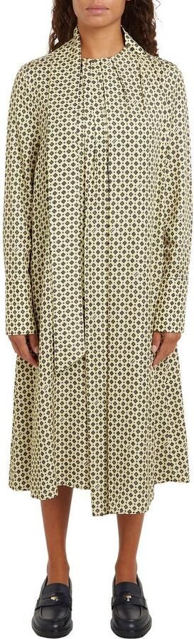 Tommy Hilfiger Blousejurk FOULARD DRAPED MIDI DRESS met merklabel - Foto 8