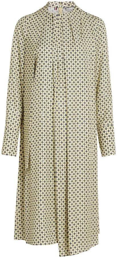 Tommy Hilfiger Blousejurk FOULARD DRAPED MIDI DRESS met merklabel - Foto 6