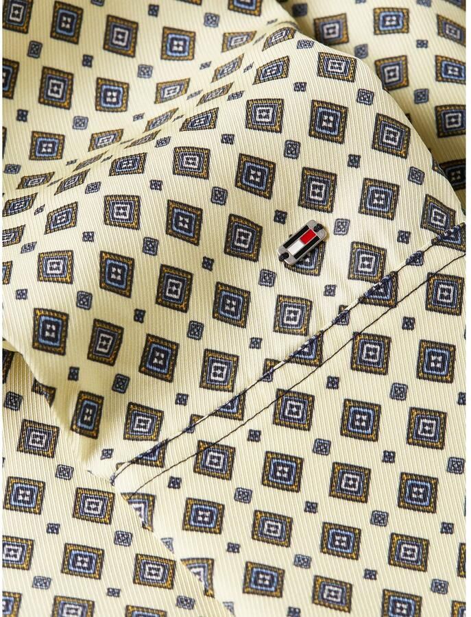 Tommy Hilfiger Blousejurk FOULARD DRAPED MIDI DRESS met merklabel