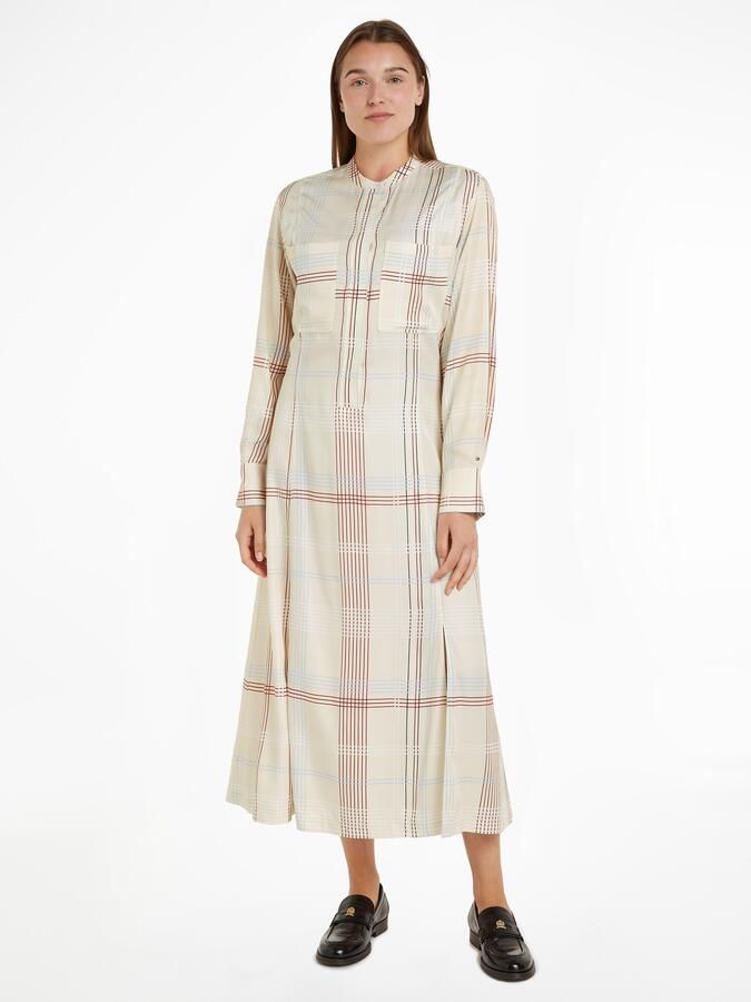 Tommy Hilfiger Blousejurk RWB CHECK FLUID MIDI DRESS (Global Serie TH VROUWEN) - Foto 9