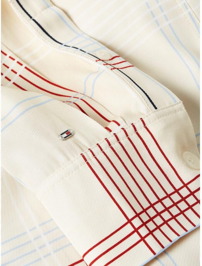 Tommy Hilfiger Blousejurk RWB CHECK FLUID MIDI DRESS (Global Serie TH VROUWEN)