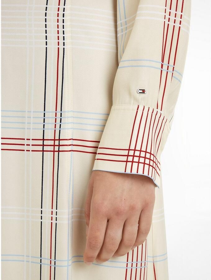 Tommy Hilfiger Blousejurk RWB CHECK FLUID MIDI DRESS (Global Serie TH VROUWEN) - Foto 2