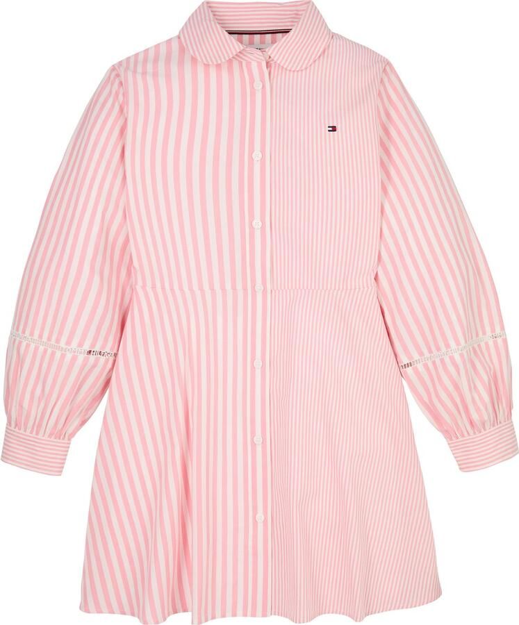 Tommy Hilfiger Blousejurk STRIPED SHIRT DRESS LS voor kinderen tot 16 jaar met kantinzet