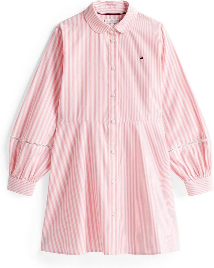 Tommy Hilfiger Blousejurk STRIPED SHIRT DRESS LS voor kinderen tot 16 jaar met kantinzet - Foto 2