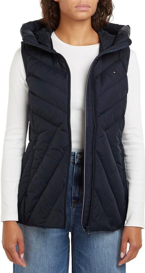Tommy Hilfiger Bodywarmer CHEVRON MW PADDED VEST met gemiddelde vulling en merklabel - Foto 7