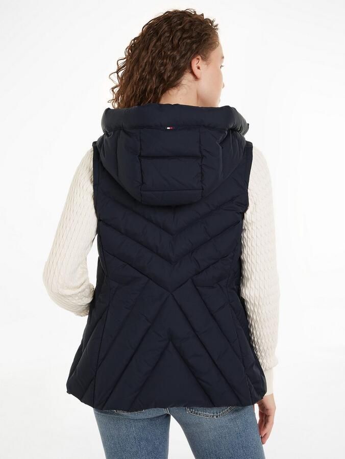 Tommy Hilfiger Bodywarmer CHEVRON MW PADDED VEST met gemiddelde vulling en merklabel - Foto 3